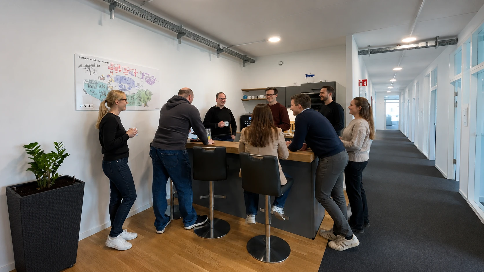 Colleagues in discussion at the PEC IT Lab Bremen